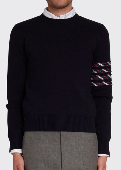 Shop Thom Browne Men's Milano Stitched 4-bar Sweater In Navy
