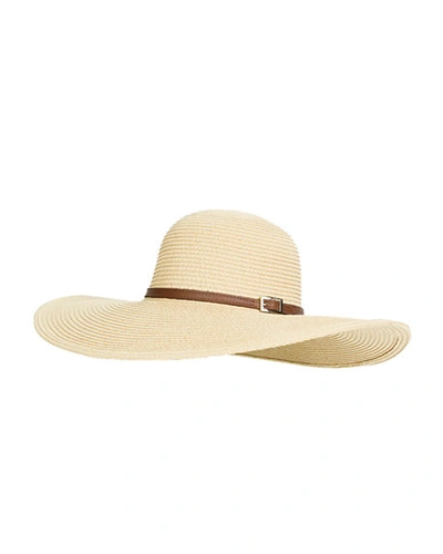 Shop Melissa Odabash Jemima Wide-brim Floppy Beach Hat In Cream/tan