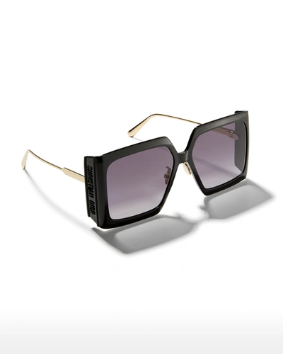 Shop Dior Ssolar S2u 59mm Oversized Square Injection Plastic Sunglasses In Sblk/smkg