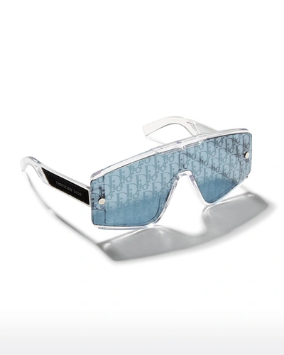 Shop Dior Men's Xtrem Mu Shield Sunglasses With Interchangeable Lenses In 26c Crystal