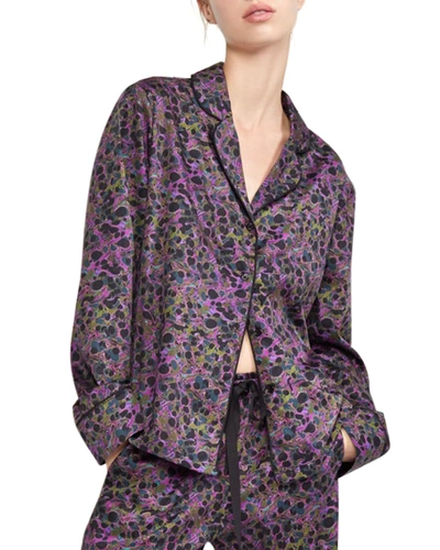 Shop Cynthia Rowley Printed Pajama Top In Purple