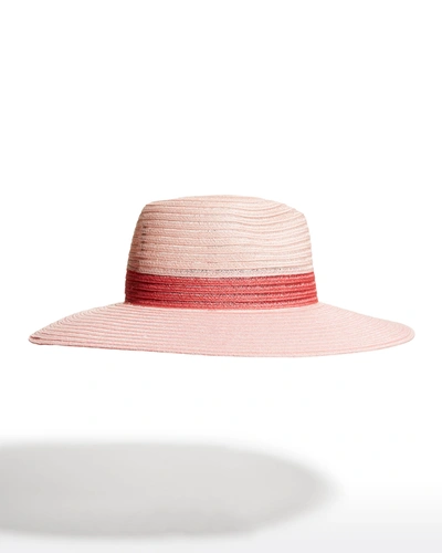Shop Eugenia Kim Emmanuelle Bicolor Woven Fedora Hat In Pinkberryrose