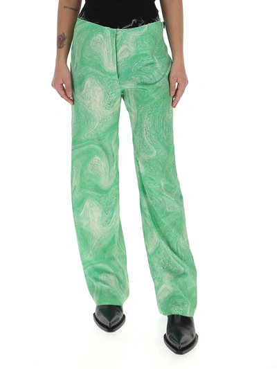 Shop Opening Ceremony Marbled Print Pants In Green