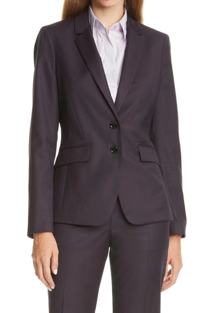 Shop Hugo Boss Jesulea Mini Houndstooth Blazer In Grape Mini Houndstooth