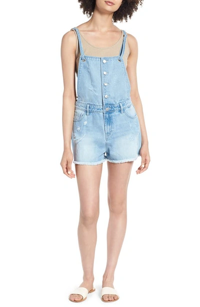 Shop Tinsel Denim Short Overalls In Light Wash