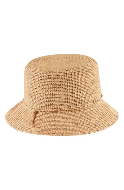 Shop Helen Kaminski Packable Raffia Bucket Hat In Nougat