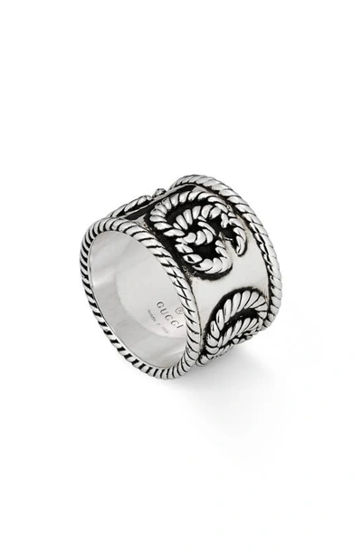 Shop Gucci Gg Band Ring In Silver