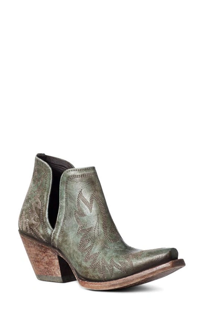 Shop Ariat Dixon Western Bootie In Distressed Turquoise Leather