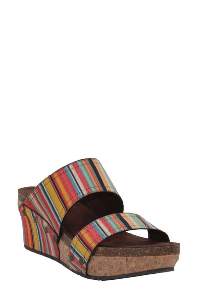 Shop Volatile Vittoria Platform Wedge Slide Sandal In Spring Serape Fabric