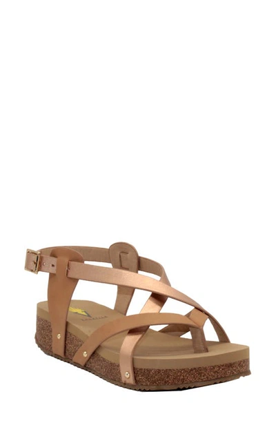 Shop Volatile Engie Strappy Sandal In Rose Gold Metallic