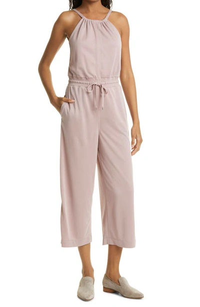 Shop Club Monaco Elastic Waist Crop Jumpsuit In Mauve