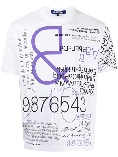 Shop Junya Watanabe Typography-print Cotton T-shirt In White