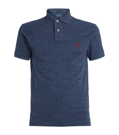 Shop Polo Ralph Lauren Cotton Mesh Slim-fit Polo Shirt In Blue