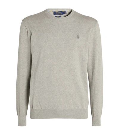 Shop Polo Ralph Lauren Pima Cotton Sweater In Grey