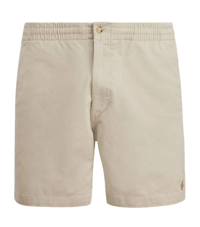 Shop Polo Ralph Lauren Cotton Twill Polo Prepster Shorts In Beige