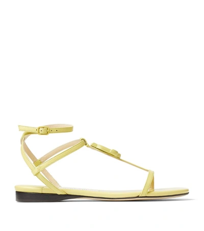 Shop Jimmy Choo Alodie Leather Sandals In Yellow