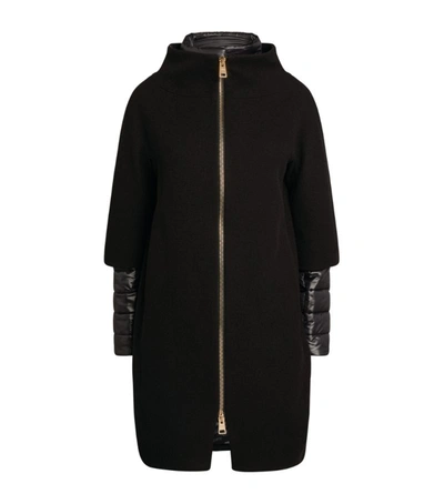 Shop Herno Wool-blend Down Jacket In Black