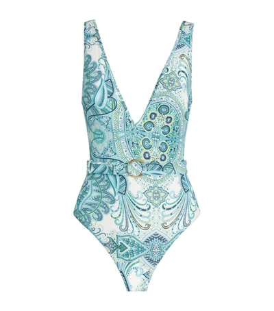 Shop Melissa Odabash Belize Belted Swimsuit In Blue
