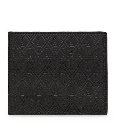Shop Saint Laurent Leather Monogram Wallet In Black