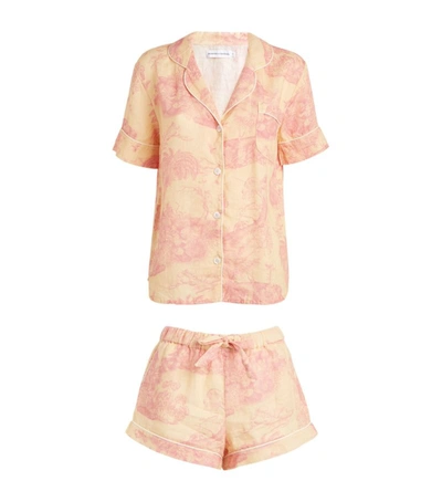 Shop Desmond & Dempsey Lowland Forest Print Pyjama Set In Pink
