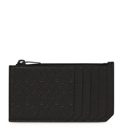 Shop Saint Laurent Leather Fragments Card Case In Black