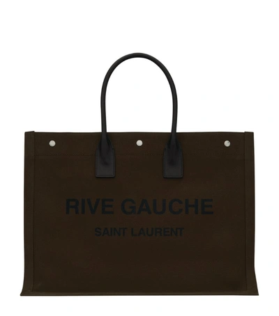 Shop Saint Laurent Large Rive Gauche Tote Bag In Brown