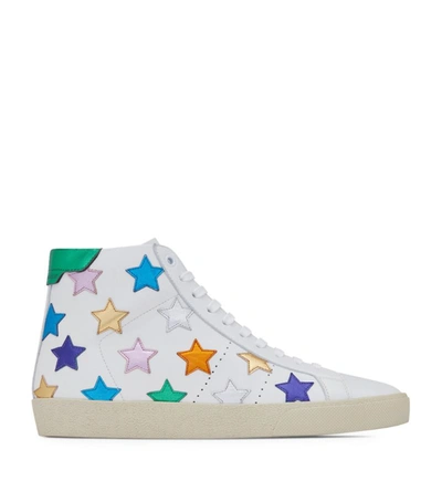 Shop Saint Laurent Leather California High-top Sneakers In White