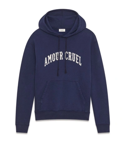 Shop Saint Laurent Amour Cruel Hoodie In Blue