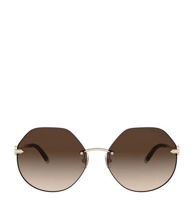 Shop Tiffany & Co Hexagonal Sunglasses In Gold