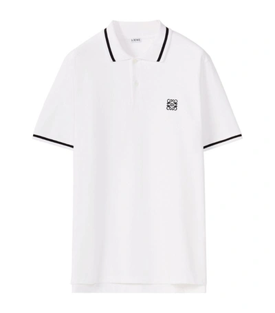 Shop Loewe Anagram Polo Shirt In White