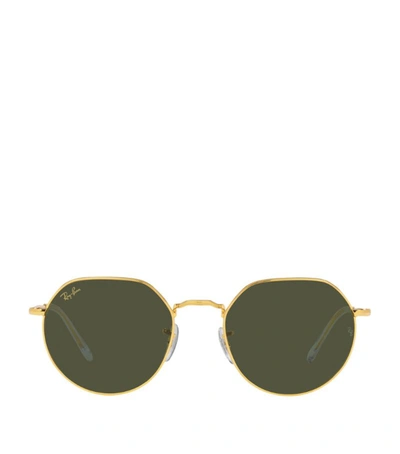 Shop Ray Ban Jack Sunglasses In Gold