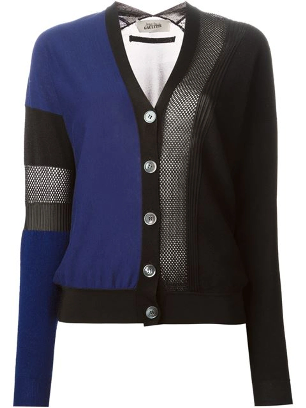 JEAN-PAUL GAULTIER Maille cotton cut out cardigan green S