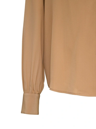 Shop Saint Laurent Beige Crepe De Chine Shirt