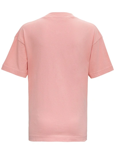 Shop Palm Angels Pink Jersey T-shirt With Ibiza Print