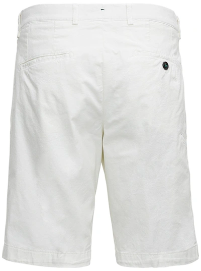 Shop Berwich White Cotton Bermuda Shorts