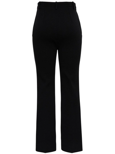 Shop Saint Laurent Wide Leg Black Wool Jeans