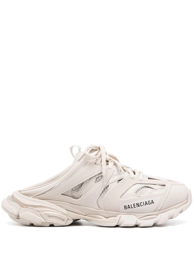 Shop Balenciaga Track Lace-up Mules In Grey