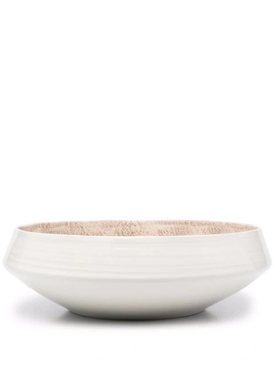 Shop Brunello Cucinelli Shallow Ceramic Vase (13cm) In White