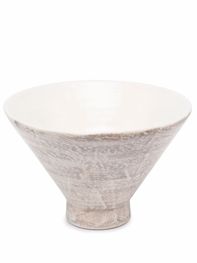 Shop Brunello Cucinelli Textured Ceramic Bowl (16cm) In Neutrals