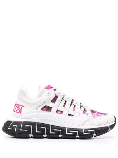 Shop Versace Trigreca Chunky Sole Sneakers In White