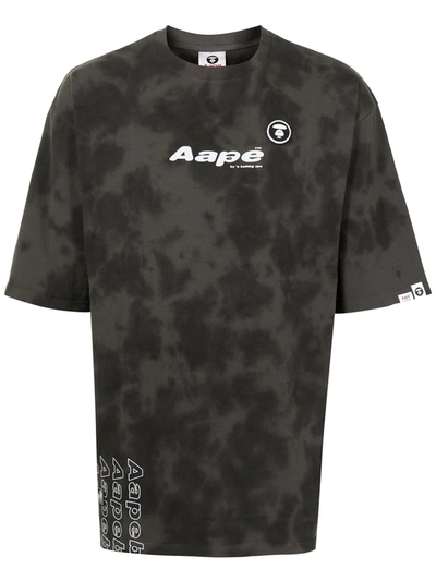 Shop Aape By A Bathing Ape Logo-print Short-sleeved T-shirt In Grey