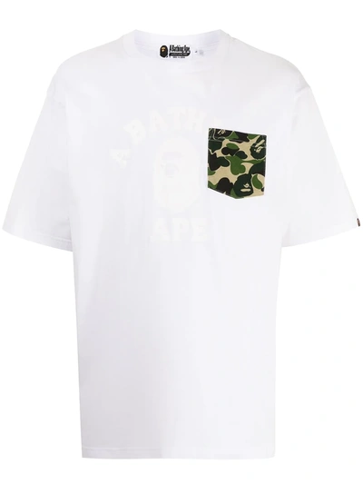 Shop A Bathing Ape Logo-print Short-sleeved T-shirt In White