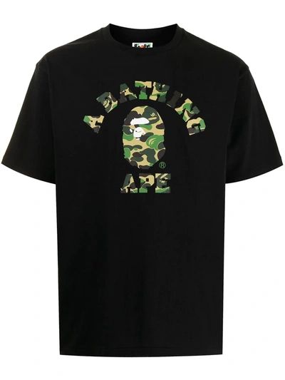 Shop A Bathing Ape Logo-print Short-sleeved T-shirt In Black