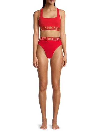 Versace White Greca-waistband Briefs In White