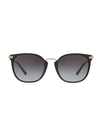 Shop Burberry Women's 53mm Round Sunglasses In Black