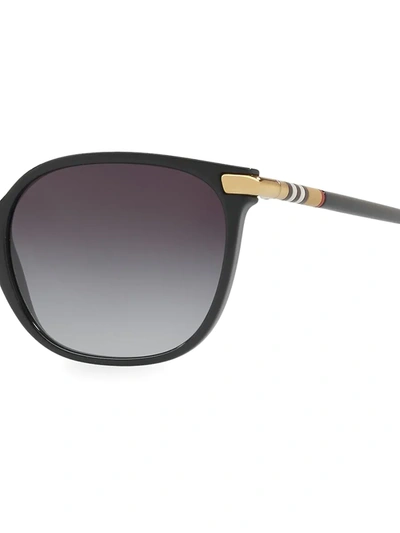 Shop Burberry Women's 53mm Round Sunglasses In Black