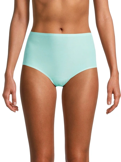 Shop Chantelle Soft Stretch Seamless High-rise Briefs In Turquoise