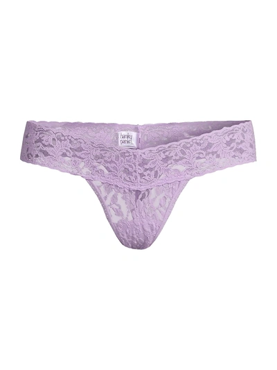 Shop Hanky Panky Women's Signature Lace Low-rise Lace Thong In Cool Lavender