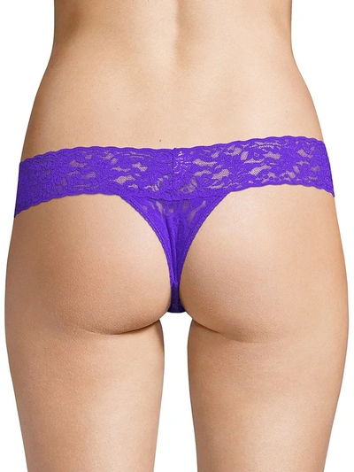 Shop Hanky Panky Women's Signature Lace Low-rise Lace Thong In Cool Lavender