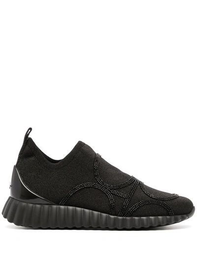 Shop Ferragamo Oversize-sole Slip-on Sneakers In Black